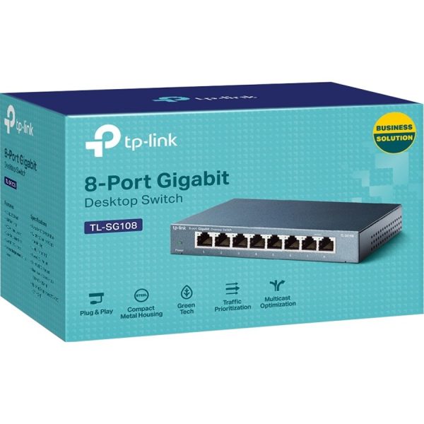 TP-LINK TL-SG108 - 8 Port Gigabit Unmanaged Ethernet Network Switch - Image 3