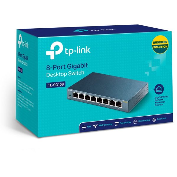 TP-LINK TL-SG108 - 8 Port Gigabit Unmanaged Ethernet Network Switch - Image 6