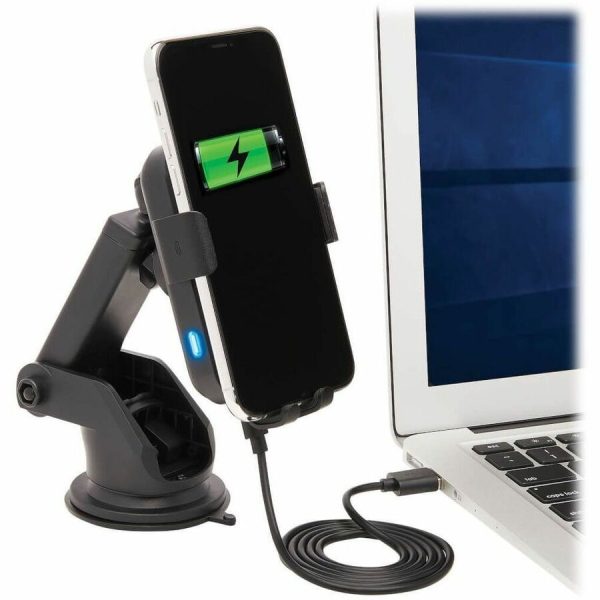 Eaton Tripp Lite Series Wireless Car Charger - 15W Fast Charging, USB-C, Apple and Samsung Compatible, Windshield/Dash/Vent Phone Holder - Image 4