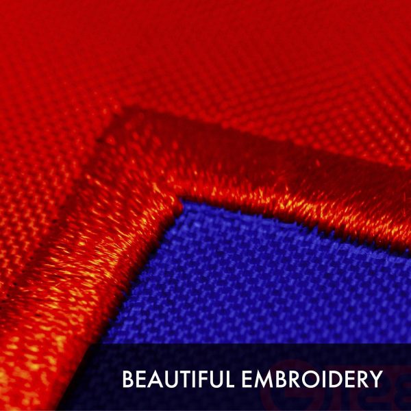 G128 Combo Pack: American USA Flag 1x1.5 Ft & Christian Flag 1x1.5 Ft | Both ToughWeave Series Embroidered 300D Polyester, Embroidered Design, Indoor/Outdoor, Brass Grommets - Image 4