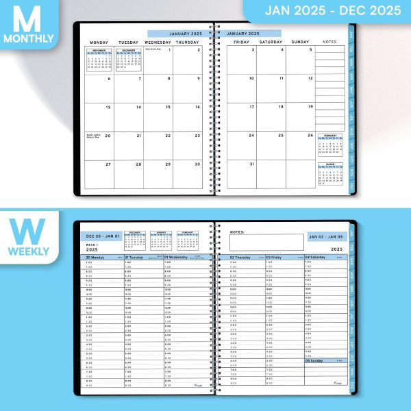 2025 Appointment Book & Planner   6.5 x 8.5 inches Large Tabbed Daily Hourly Weekly Planner Calendar & Schedule Book 30 Minute time Slots Business & Personal Planner Jan 2025  Dec 2025  Blue - Image 3