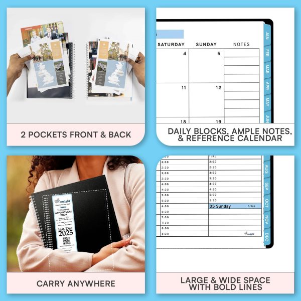 2025 Appointment Book & Planner   6.5 x 8.5 inches Large Tabbed Daily Hourly Weekly Planner Calendar & Schedule Book 30 Minute time Slots Business & Personal Planner Jan 2025  Dec 2025  Blue - Image 4