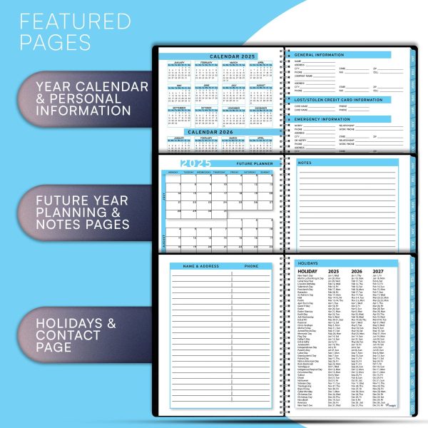 2025 Appointment Book & Planner   6.5 x 8.5 inches Large Tabbed Daily Hourly Weekly Planner Calendar & Schedule Book 30 Minute time Slots Business & Personal Planner Jan 2025  Dec 2025  Blue - Image 5