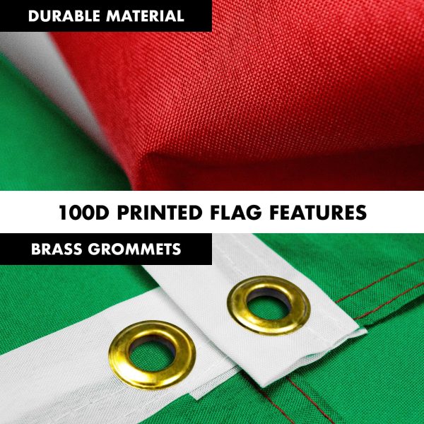 G128 Combo Pack: 6 Feet Tangle Free Spinning Flagpole (Silver) Italy Italian Flag 3x5 ft Printed 150D Brass Grommets (Flag Included) Aluminum Flag Pole - Image 4