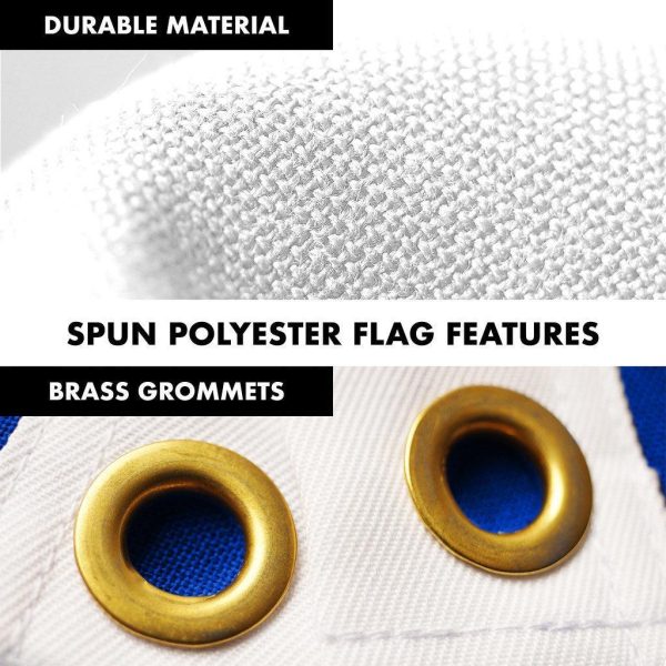 G128 Combo Pack: 6 Ft Tangle Free Spinning Flagpole (Silver) & Christian Flag 3x5 Ft Embroidered 220GSM Spun Polyester, Brass Grommets (Flag Included) Aluminum Flag Pole - Image 4