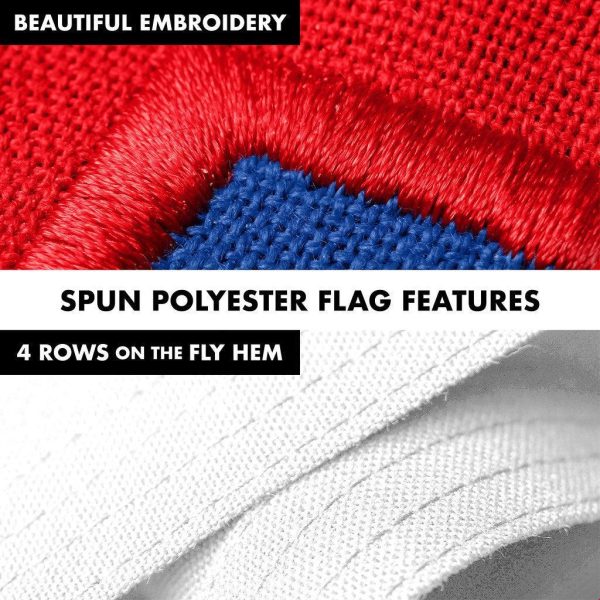 G128 Combo Pack: 6 Ft Tangle Free Spinning Flagpole (Silver) & Christian Flag 3x5 Ft Embroidered 220GSM Spun Polyester, Brass Grommets (Flag Included) Aluminum Flag Pole - Image 5