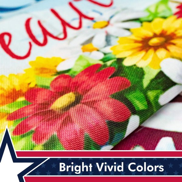 G128 - America the Beautiful USA Spring Flowers & Watering Can Patriotic Garden Flag | 12x18 Inch | Printed 150D Polyester - Rustic Holiday Seasonal Outdoor Flag - Image 3