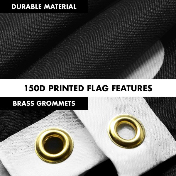 G128 Combo Pack: 6 Feet Tangle Free Spinning Flagpole (Black) Black Lives Matter (Black/White) Flag 3x5 ft Printed 150D Brass Grommets (Flag Included) Aluminum Flag Pole - Image 4