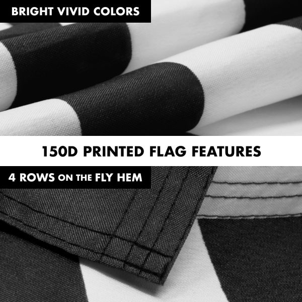 G128 Combo Pack: 6 Feet Tangle Free Spinning Flagpole (Black) Black Lives Matter (Black/White) Flag 3x5 ft Printed 150D Brass Grommets (Flag Included) Aluminum Flag Pole - Image 5