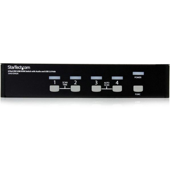StarTech.com 4 Port DVI + USB KVM Switch with Audio - KVM switch - USB 2.0 Hub - 2 ports - 1 local user - 1U - Image 2