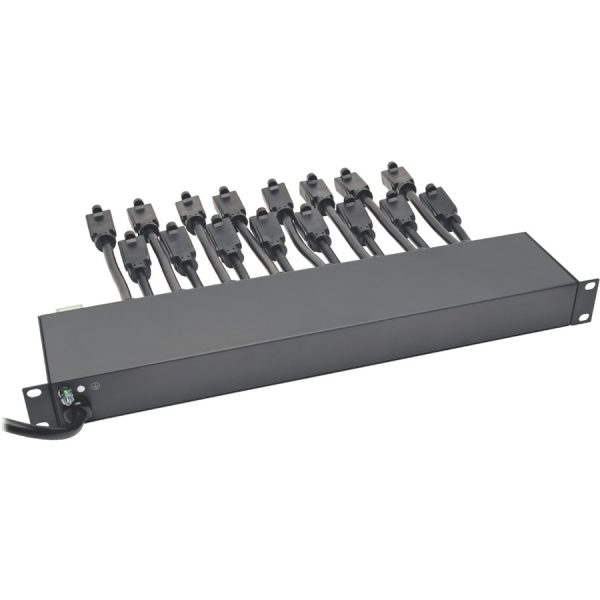 Eaton Tripp Lite Series 16-Outlet 1U Rack-Mount AC Charger Power Strip, 120V, 15A, 15 ft. (4.57 m) Cord - Image 4