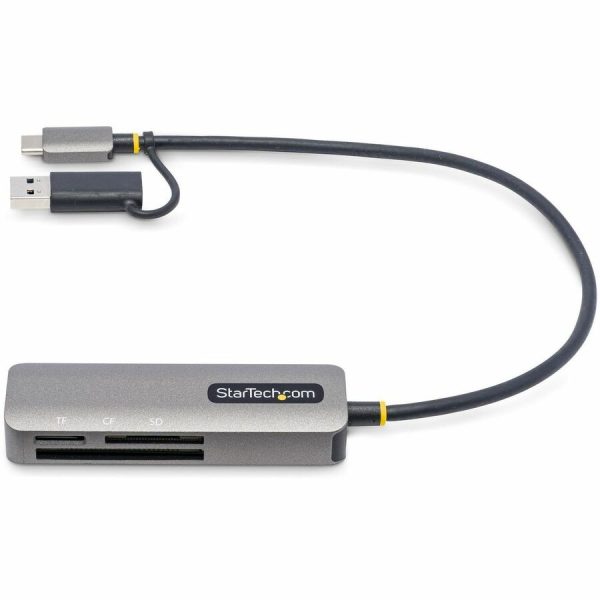StarTech.com USB 3.0 Multi-Media Memory Card Reader, SD/microSD/CompactFlash, USB-C 5Gbps External Card Reader with Attached USB-A Adapter - Image 2