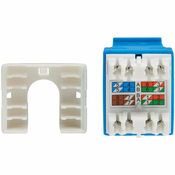 Eaton Tripp Lite Series Cat6a Keystone Jacks, 25 Pack - 4PPoE Compliant, 110/Krone, 568A/B, RJ45 Ethernet, Blue, TAA - Image 3