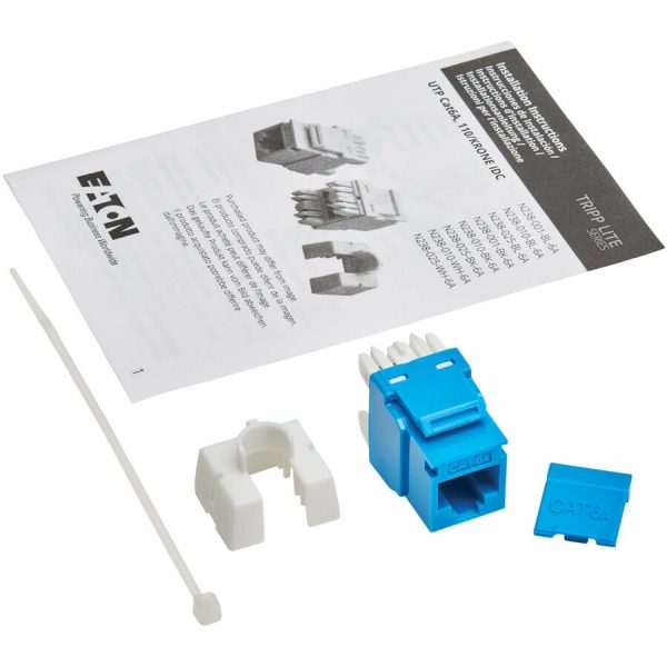Eaton Tripp Lite Series Cat6a Keystone Jacks, 25 Pack - 4PPoE Compliant, 110/Krone, 568A/B, RJ45 Ethernet, Blue, TAA - Image 7