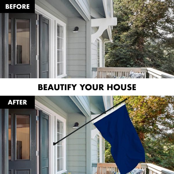 G128 Combo Pack: 6 Feet Tangle Free Spinning Flagpole (Black) Solid Blue Flag 3x5 ft Printed 150D Brass Grommets (Flag Included) Aluminum Flag Pole - Image 3