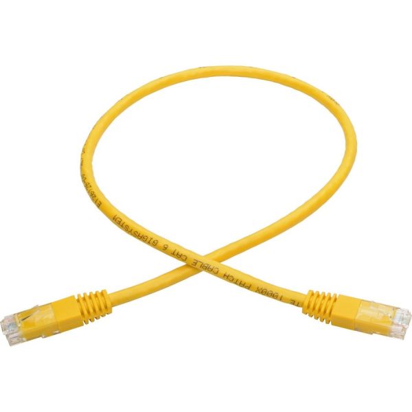 Eaton Tripp Lite Series Cat6 Gigabit Molded (UTP) Ethernet Cable (RJ45 M/M), PoE, Yellow, 2 ft. (0.61 m) - Image 5