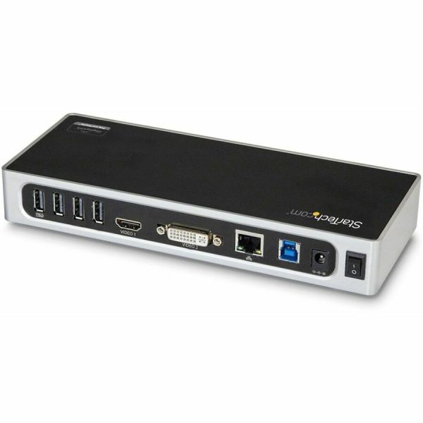 StarTech.com USB 3.0 Docking Station - Dual Monitor Laptop Dock with HDMI & DVI/VGA - 6x USB Type-A Hub, GbE - Universal Windows & Mac - Image 2