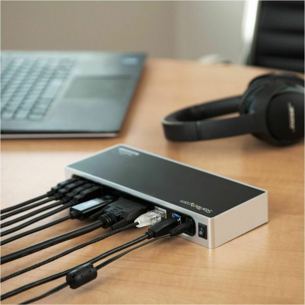 StarTech.com USB 3.0 Docking Station - Dual Monitor Laptop Dock with HDMI & DVI/VGA - 6x USB Type-A Hub, GbE - Universal Windows & Mac - Image 7