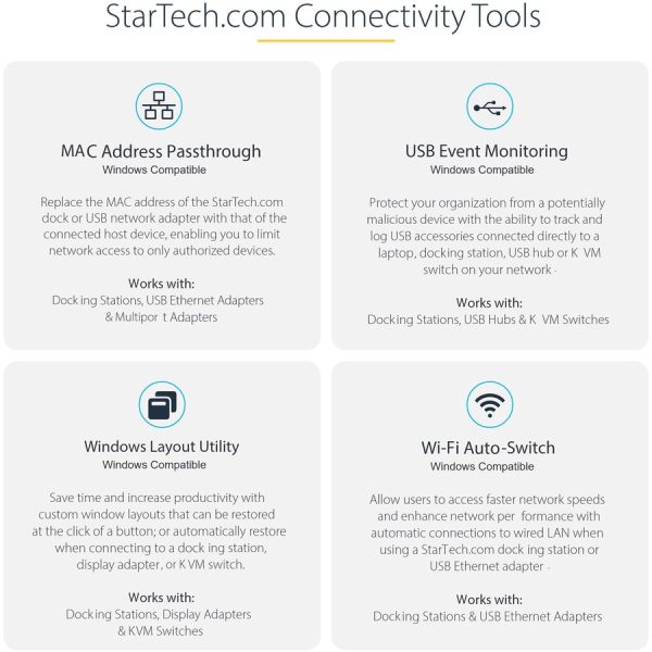 StarTech.com USB C Multiport Adapter, 4K 60Hz HDMI HDR10 Video, 3 Port 5Gbps USB-A Hub, 100W PD Pass-Through, GbE, SD/MicroSD, Mini Dock - Image 9