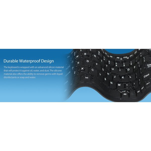 Adesso Antimicrobial Waterproof Flex Keyboard (Compact Size) - Image 10
