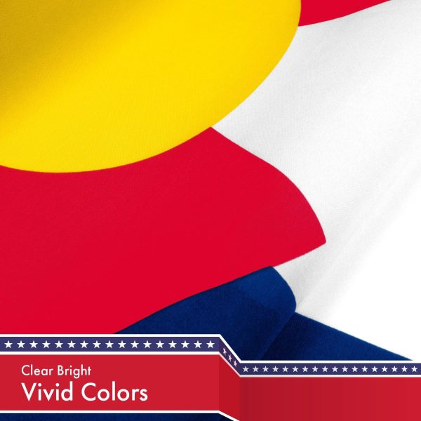 Colorado CO State Flag 3x5 Ft 3-Pack 150D Printed Polyester By G128 - Image 3
