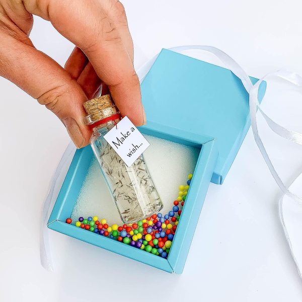 Tiny Magical Message in a Bottle Gift Idea   Classy Inspirational Gifts for Him and Her   Unique Presents for Women and Men (White Dandelion   Make a Wish in Teal Gift Box) - Image 5