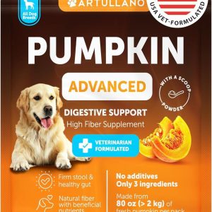Pumpkin Powder for Dogs Digestive Support   8 OZ   Fiber Supplement for Constipation   for Gut Balance Healthy Skin Digestion Anal Glands Firm Stool Poop Anti Diarrhea Gas Relief   Made in USA