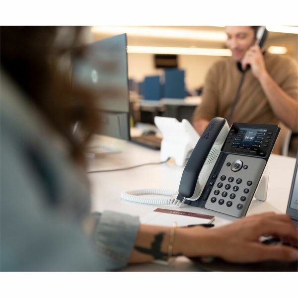 Poly Edge E350 IP Phone - Corded - Corded/Cordless - Wi-Fi, Bluetooth - Desktop, Wall Mountable - Black - Image 3