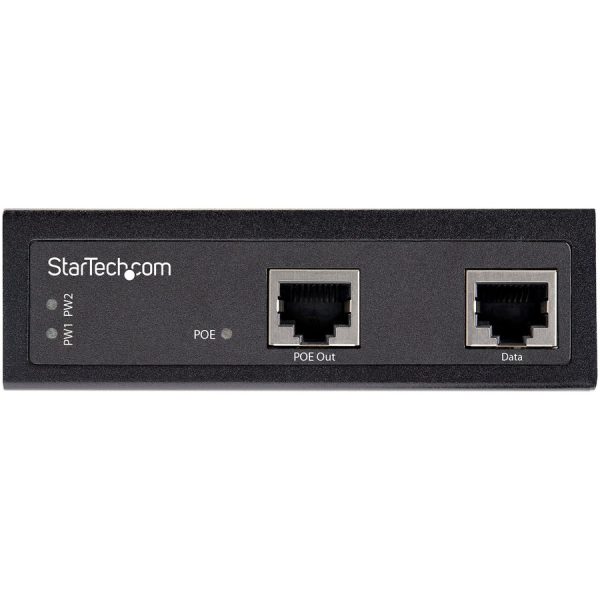 StarTech.com Industrial Gigabit PoE Injector - High Speed 90W 802.3bt PoE++ 52V-56VDC Ultra Power Over Ethernet/UPoE Injector -40C to +75C - Image 3