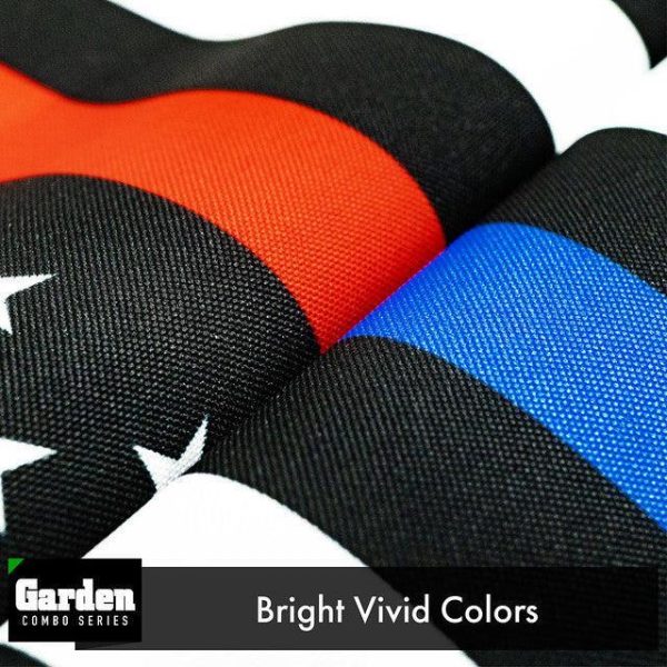 G128 Combo Pack: Garden Flag Stand Black 36x16 Inch & Garden Flag Thin Blue and Red Line 12x18 Inch - Image 5