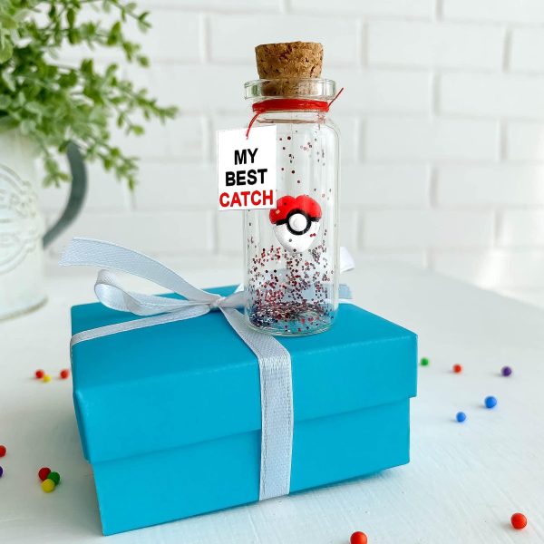 Cute Anniversary Present For Girlfriend or Boyfriend Unique Game Inspired Romantic Bottle For Him Anniversary Love Wish Jar For Husband (Teal Box My Best Catch) - Image 5