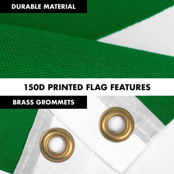 G128 Combo Pack: 6 Feet Tangle Free Spinning Flagpole (Black) Nigeria Nigerian Flag 3x5 ft Printed 150D Brass Grommets (Flag Included) Aluminum Flag Pole - Image 4