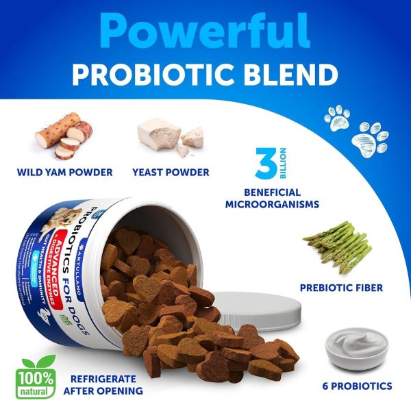 Probiotics for Dogs   Support Gut Health Itchy Skin Allergies Immunity Yeast Balance   Dog Probiotics and Digestive Enzymes with Prebiotics   Reduce Diarrhea Gas   120 Probiotic Chews for Dogs - Image 3