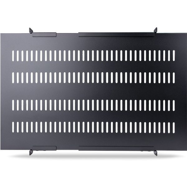 StarTech.com 1U 4-Post 19.5 to 38in Adjustable Mounting Depth Vented Rack Mount Shelf - Heavy Duty Fixed Rack Shelf - 330lbs / 150kg - 27.5in Deep - Image 3