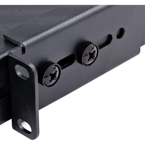 StarTech.com 1U 4-Post 19.5 to 38in Adjustable Mounting Depth Vented Rack Mount Shelf - Heavy Duty Fixed Rack Shelf - 330lbs / 150kg - 27.5in Deep - Image 6