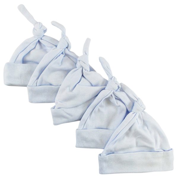 Blue Knotted Baby Cap (pack Of 5) 1100-blue-5