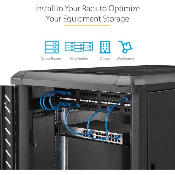 StarTech.com 2U Server Rack Cabinet Shelf - Fixed 18" Deep Cantilever Rackmount Tray for 19" Data/AV/Network Enclosure - Weight Cap. 125lbs/56kg - Image 5