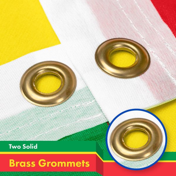 G128 10 Pack: Ethiopia (Ethiopian) Flag | 3x5 feet | Printed 150D Indoor/Outdoor, Vibrant Colors, Brass Grommets, Quality Polyester, Much Thicker More Durable Than 100D 75D Polyester - Image 2