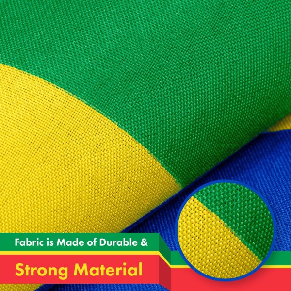 G128 10 Pack: Ethiopia (Ethiopian) Flag | 3x5 feet | Printed 150D Indoor/Outdoor, Vibrant Colors, Brass Grommets, Quality Polyester, Much Thicker More Durable Than 100D 75D Polyester - Image 4