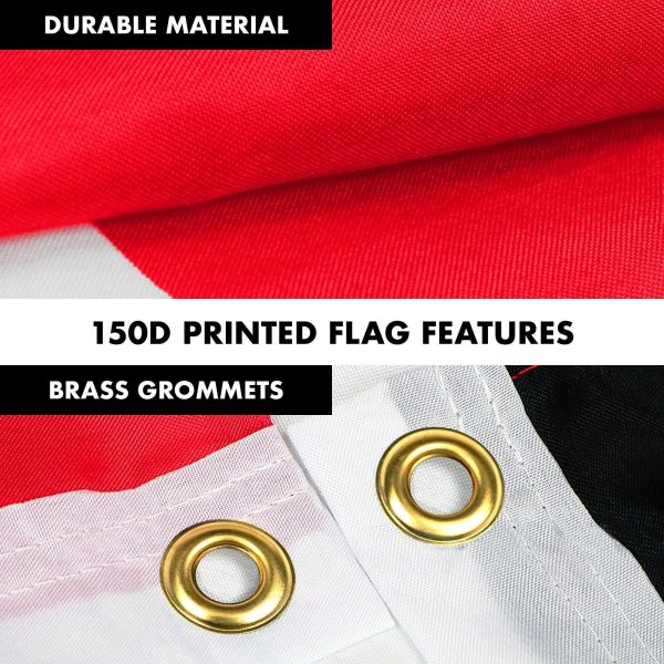 G128 Combo Pack: 6 Feet Tangle Free Spinning Flagpole (Black) Egypt Egyptian Flag 3x5 ft Printed 150D Brass Grommets (Flag Included) Aluminum Flag Pole - Image 4