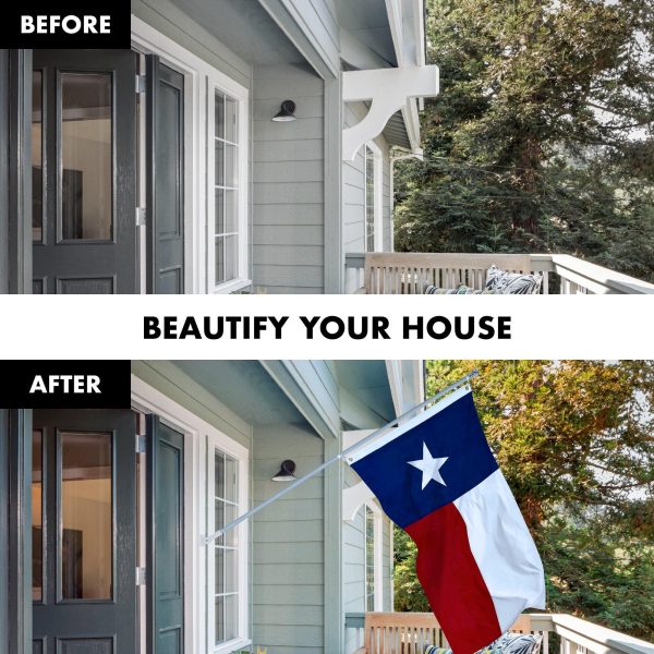 G128 Flag Pole 5 FT Silver Tangle Free & Texas Flag 2.5x4 FT Combo Embroidered Spun Polyester - Image 3
