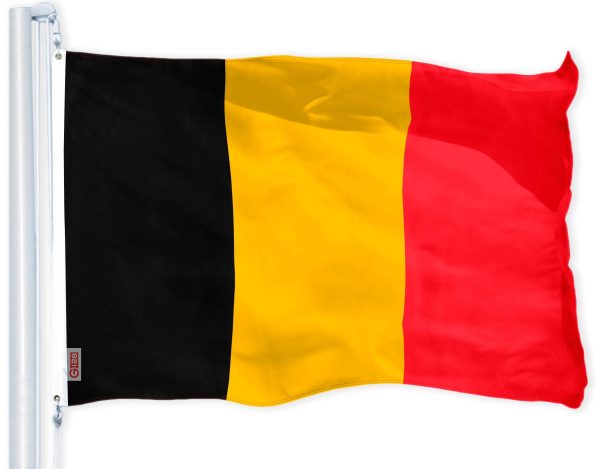 G128 Combo Pack: USA American Flag 3x5 Ft 150D Printed Stars & Belgium (Belgian) Flag 3x5 Ft 150D Printed - Image 2