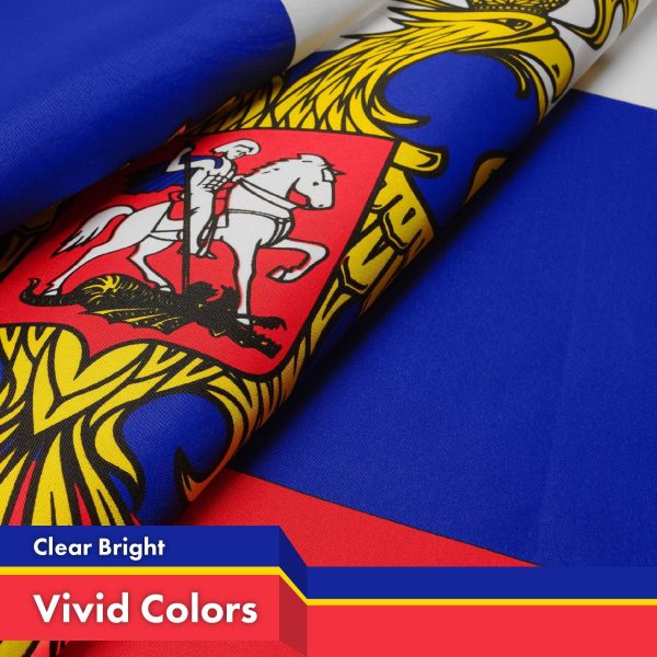 G128 3 Pack: Russia Russian Ensign Flag | 3x5 Ft | LiteWeave Pro Series Printed 150D Polyester | Country Flag, Vibrant Colors, Brass Grommets, Thicker and More Durable Than 100D 75D Polyester - Image 3