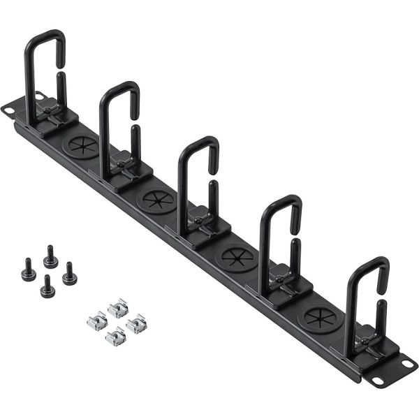 StarTech.com 1U 19" Cable Management Organizer - D Ring Hook Network/Server Rack Cord Manager - Data Center Horizontal Wire Panel - Image 3
