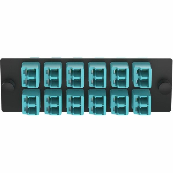 Panduit Opticom Fiber Adapter Panel, OM4, 12 LC Duplex, Aqua