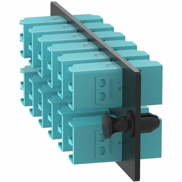 Panduit Opticom Fiber Adapter Panel, OM4, 12 LC Duplex, Aqua - Image 2