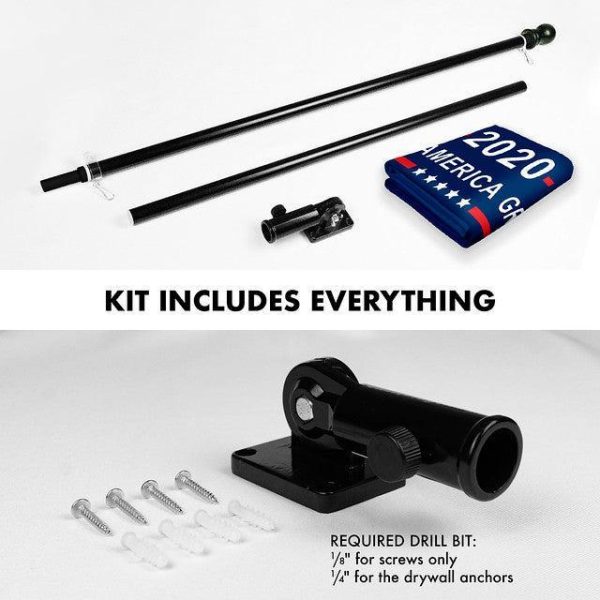G128 Combo Pack: 6 Feet Tangle Free Spinning Flagpole (Black) Trump Keep America Great Flag 3x5 ft Printed 150D Brass Grommets (Flag Included) Aluminum Flag Pole - Image 2