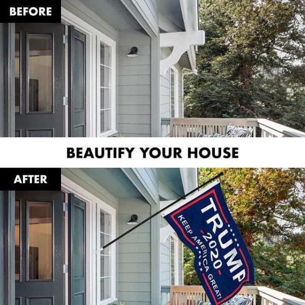 G128 Combo Pack: 6 Feet Tangle Free Spinning Flagpole (Black) Trump Keep America Great Flag 3x5 ft Printed 150D Brass Grommets (Flag Included) Aluminum Flag Pole - Image 3