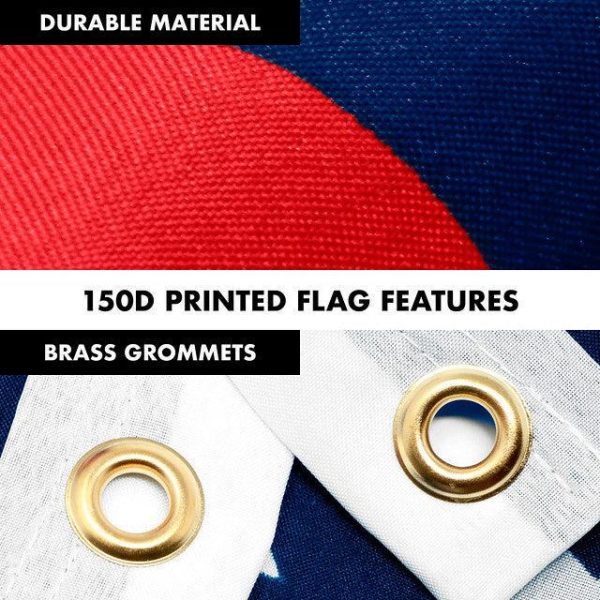 G128 Combo Pack: 6 Feet Tangle Free Spinning Flagpole (Black) Trump Keep America Great Flag 3x5 ft Printed 150D Brass Grommets (Flag Included) Aluminum Flag Pole - Image 4