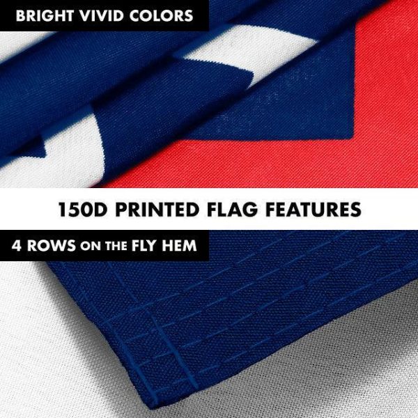 G128 Combo Pack: 6 Feet Tangle Free Spinning Flagpole (Black) Trump Keep America Great Flag 3x5 ft Printed 150D Brass Grommets (Flag Included) Aluminum Flag Pole - Image 5